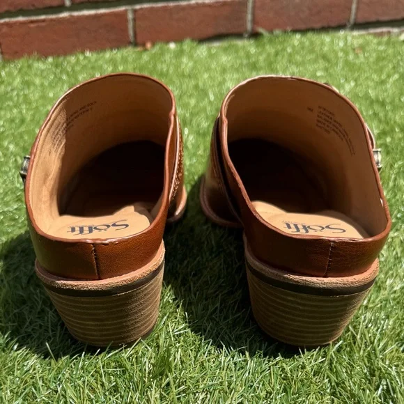 Söfft Adara Italian Leather Mules • Bourbon • US 9 • 2″ Heel • Arch Support - Picture 8 of 16